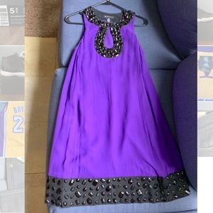 A-Line Purple sequined dress